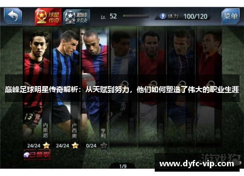 巅峰足球明星传奇解析：从天赋到努力，他们如何塑造了伟大的职业生涯